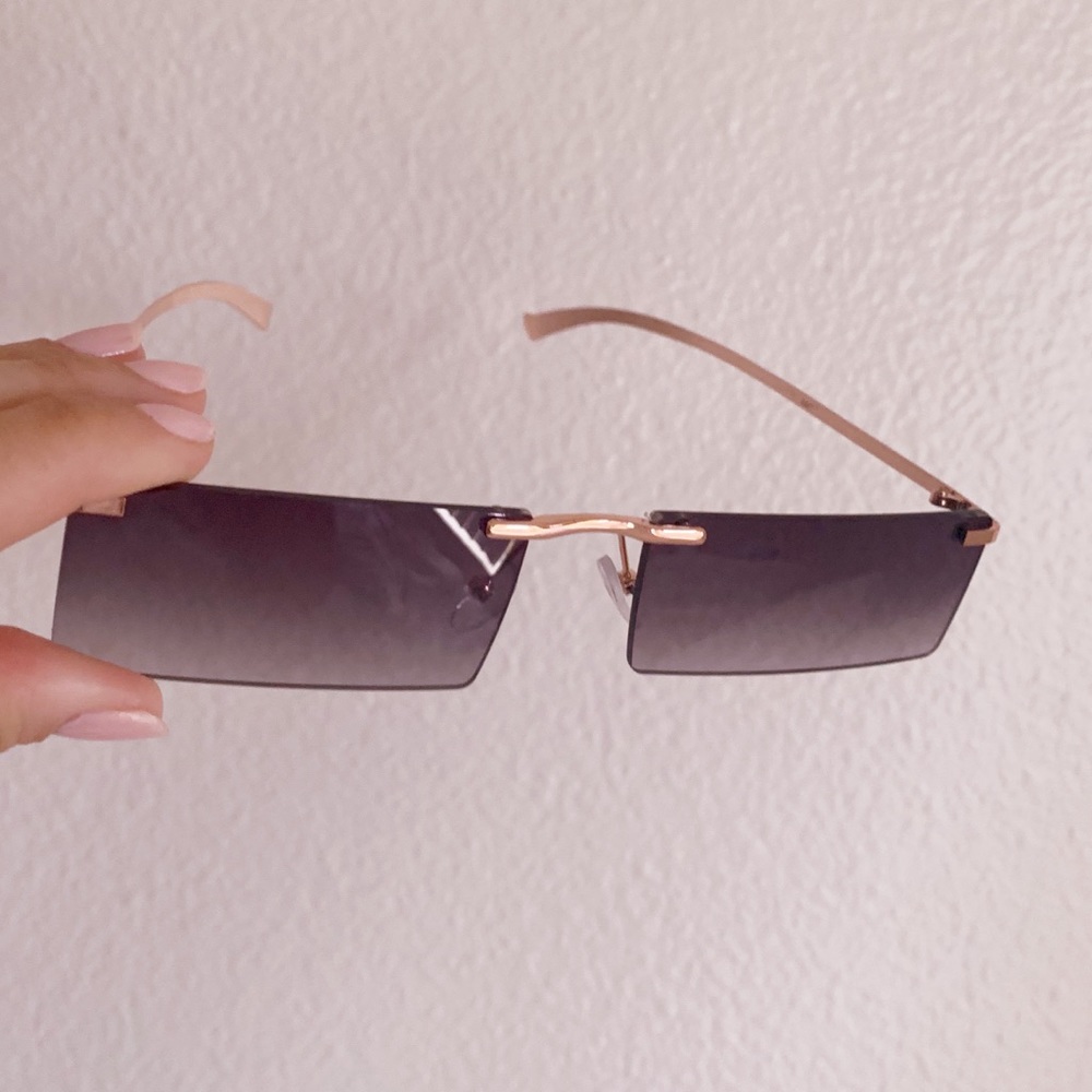 Rectangle Sunnies in Black and Gold